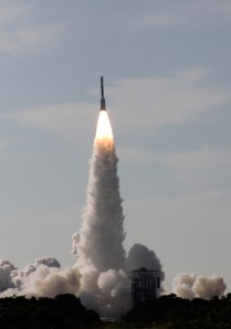 GRAIL A and B rocket to the moon atop a Delta II heavy booster on Sept. 10. 