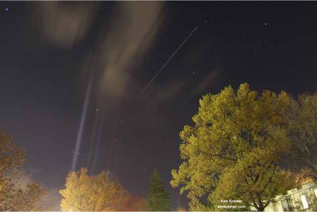 ISS over Princeton, April 10, 2012.  Credit: Ken Kremer