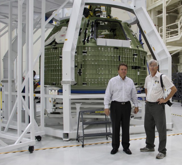 Dr. Kremer with Orion Space Capsule at Kennedy Space Center