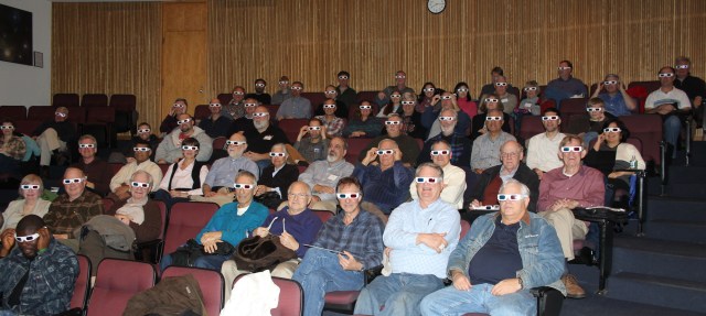 Big crowd enjoys Mars 3-D during Dr. Kremer’s Dec 11 talk about NASA’s Curiosity rover. Credit: Dr. Kremer