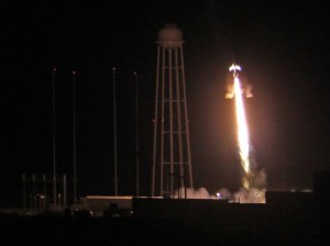 Night launch of NASA Black Brant XII and CIBER. Credit: Ken Kremer