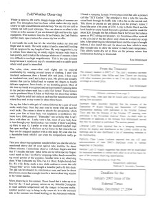 Cold Weather Observing