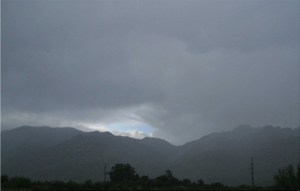 Rain over Mt Lemmon and the Catalina Mountains on Oct 19.