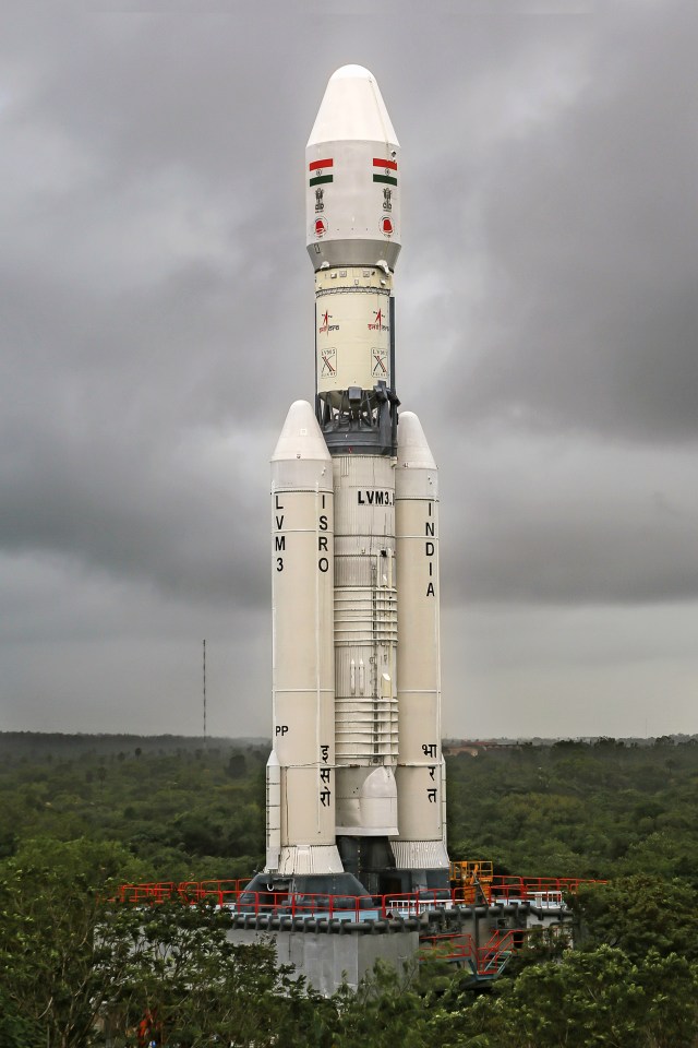 GSLV Mk-III Integrated with CARE being Transported to the Second Launch Pad