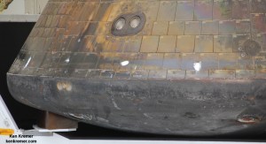 Up close view of trio of core samples taken from Orion EFT-1 heat shield after return to Kennedy Space Center on Dec. 19, 2014.   Credit: Ken Kremer 