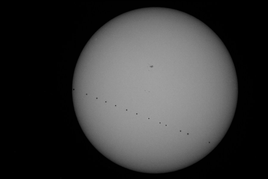 Overlay of images taken by Robert Vanderbei at: 7:20, 7:54, 8:29, 8:57, 9:27, 10:01, 10:34, 11:10, 11:45, 12:01, 12:47, 13:12, 14:19