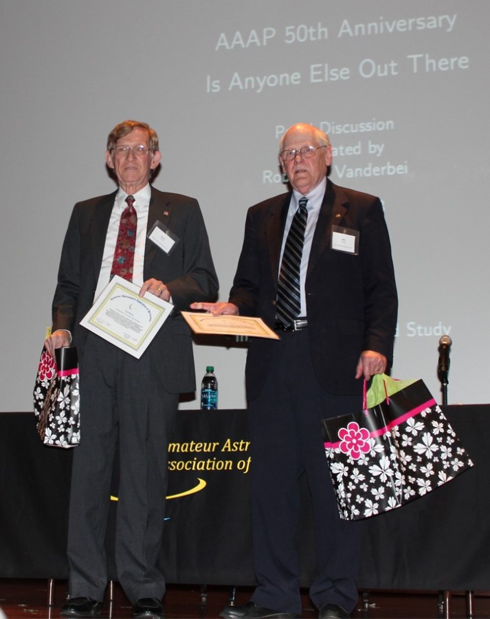 Gene accepting 'Member in Good Faith' award at the 50th anniversary club.