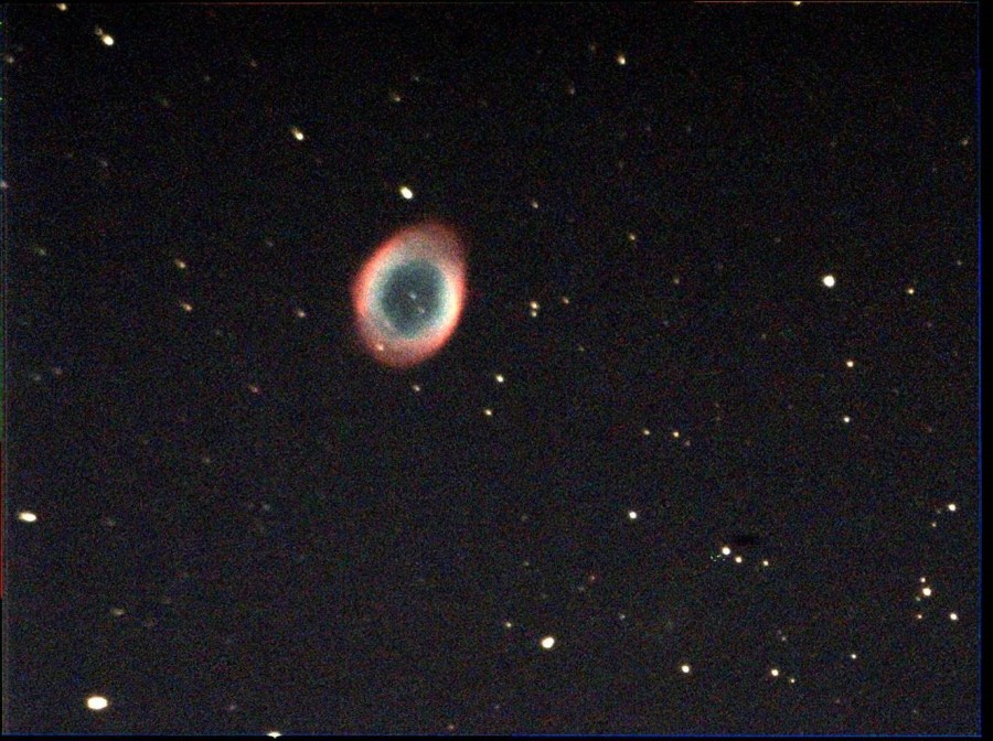 Ring nebula M57 with Ultrastar-C/Starlight Live 8 sec image/stacking mean.